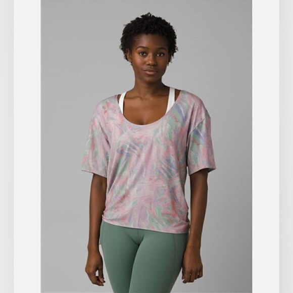 Prana Women's Tye Dye Side Tie Blouse Size Large - Picture 1 of 7